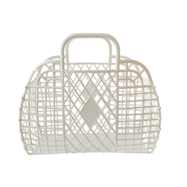 Panier plastique blanc 80s Elephant Paris Vintage