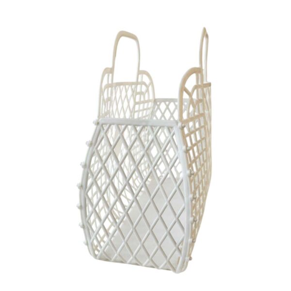 Panier plastique blanc 80s Elephant Paris Vintage