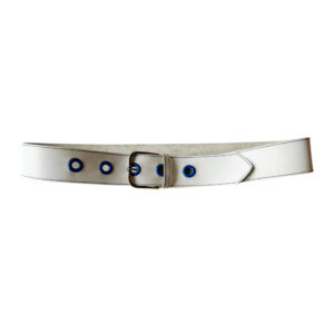 Ceinture vinyl blanc bleu Elephant Paris Vintage