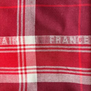 Plaid laine Air France Tartan rouge Elephant Paris Vintage