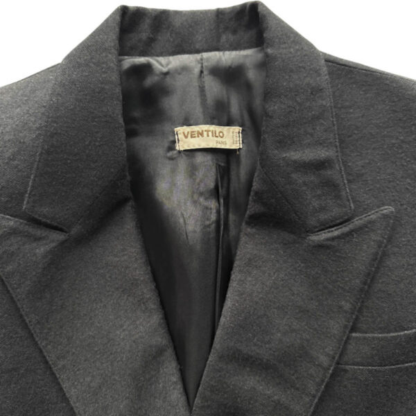 Blazer laine noir croisé Ventilo Elephant Paris Vintage