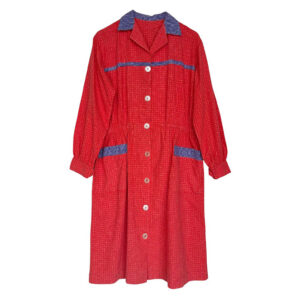 Robe tablier rouge coton fermière Elephant Paris Vintage