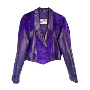 Veste cuir et daim violette Sammy Jo Elephant Paris Vintage