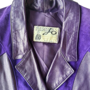 Veste cuir et daim violette Sammy Jo Elephant Paris Vintage