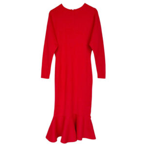 Robe ELLE Boutique rouge jersey laine Elephant Paris Vintage