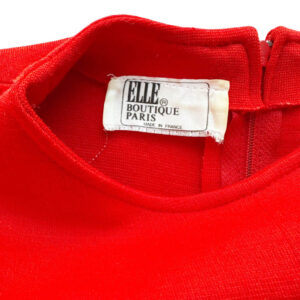 Robe ELLE Boutique rouge jersey laine Elephant Paris Vintage