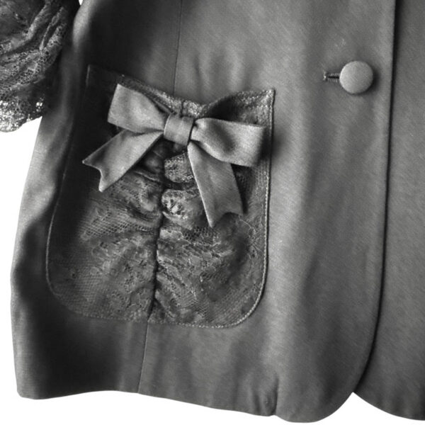 Veste noire dentelle Moschino Chip and Chic Elephant Paris Vintage