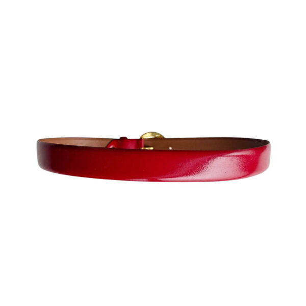 Ceinture cuir verni rouge Elephant Paris Vintage